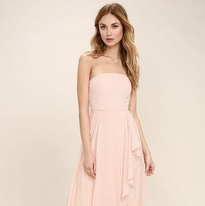 Lulus 'Sweetest Kiss' Blush Pink Strapless Maxi